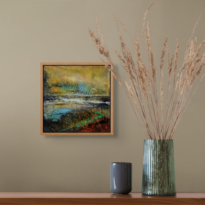 Resin Art abstract painting on a wall.