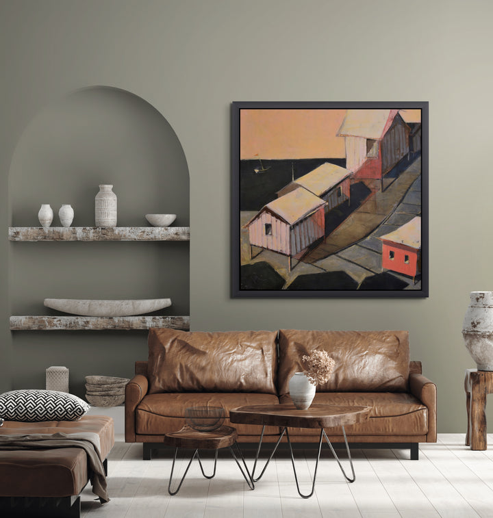 Original Painting of Coastal Houses