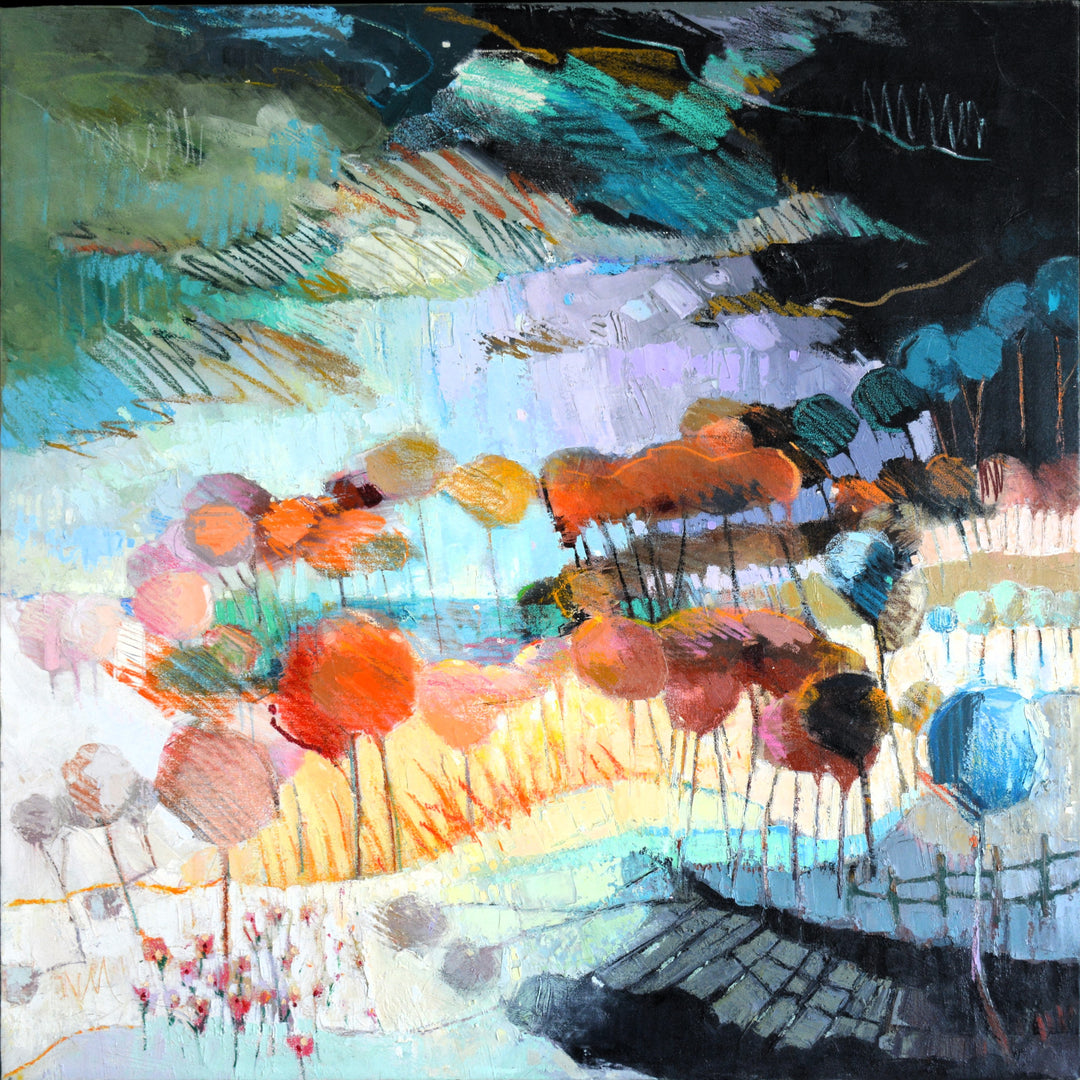 Modern abstract landscape expressionist art