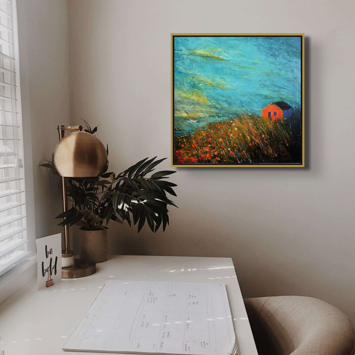 Original framed abstract painting on office wall buy