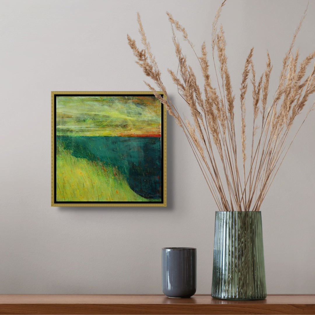 Framed abstract painting for purchase.
